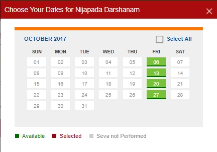 nijapada darshanam online dip booking