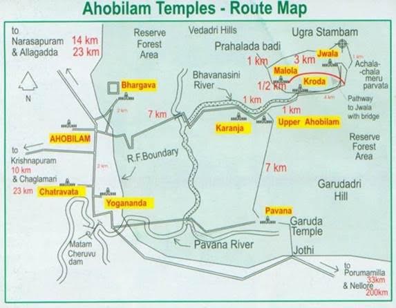 ahobilam temples route map
