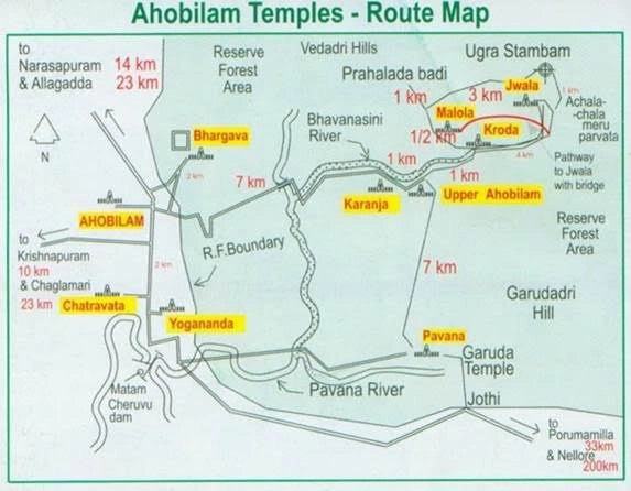 ahobilam temples route map