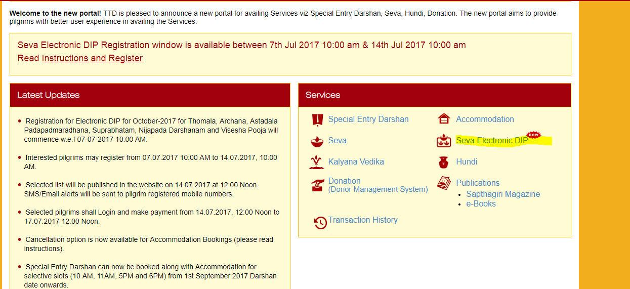 Tirumala Accommodation Availability Chart