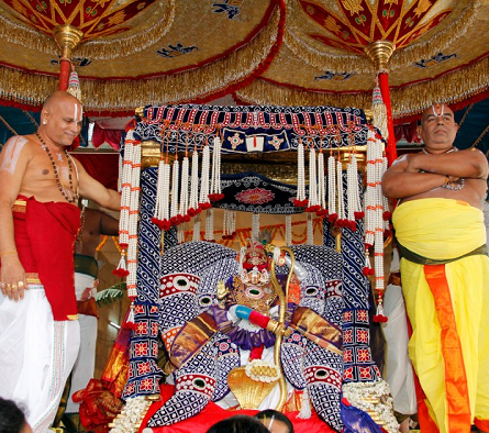 goddess Padmavati Devi on mutyapupandiri vahanam