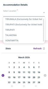 TTD accommodation Locations and Options