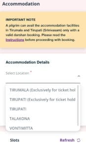 TTD accommodation booking