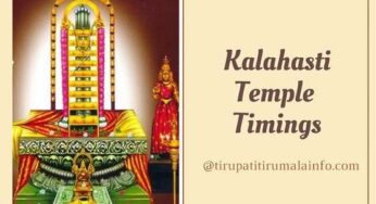 Sri Kalahasti Temple Timings