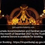Donors Quota Darshan And Rooms – Dec – 2021