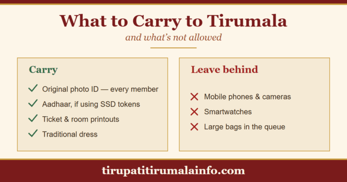 Tirumala Packing Check list